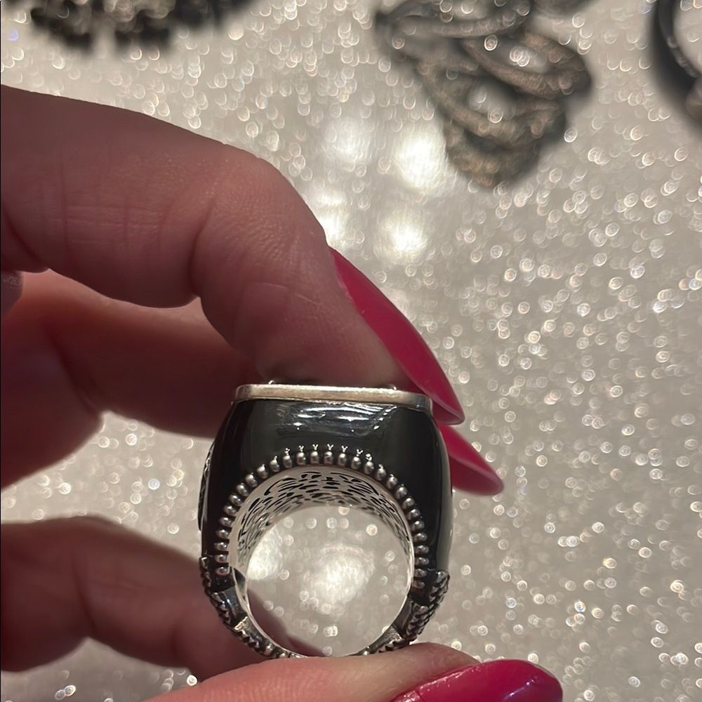 GUCCI emerald Green Silver Ring-161 - Picture 9 of 16